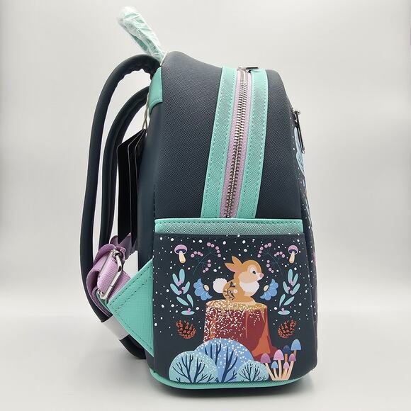 Loungefly Disney Bambi Folk Floral Green Mini Backpack Bag New - Picture 5 of 10